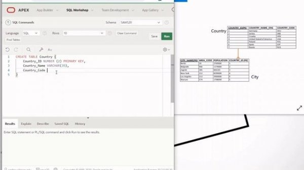 SQL Database Video 1: Create tables | Apex Oracle