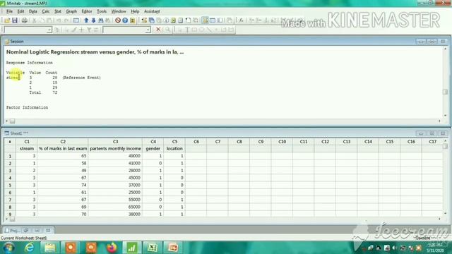 Multinomial Logistic Model using Minitab Software смотреть онлайн
