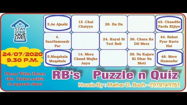 RB Quiz Musical Housie - Tambola - Bingo Rules and Task. смотреть онлайн