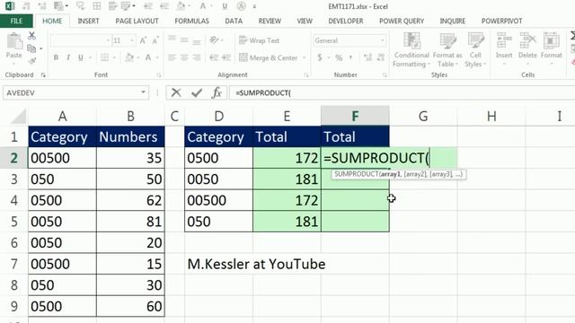 Excel Magic Trick 1171: SUMIFS & SUMIF Treat 0500 & 00500 the Same! Use SUMPRODUCT Instead смотреть онлайн