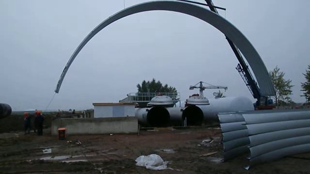 Монтаж бескаркасного ангара. смотреть онлайн