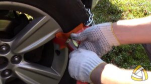 монтаж браслетов противоскольжения со стальным замком