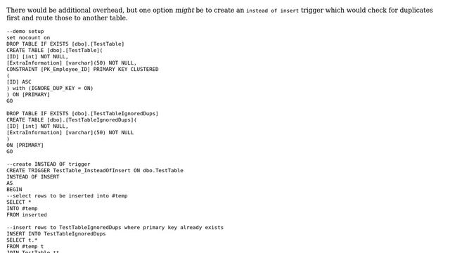How to get the ignored row while IGNORE_DUP_KEY is ON on SQL Server? (2 Solutions!!) смотреть онлайн