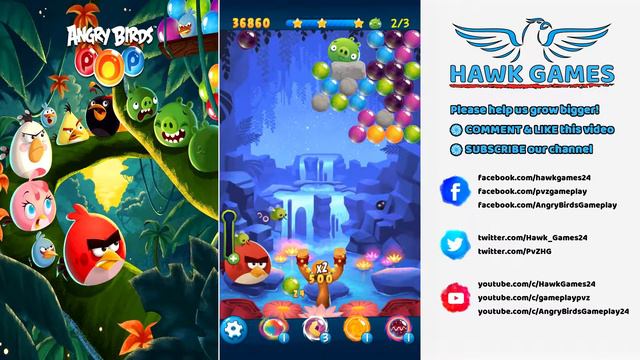 Angry Birds Stella POP Bubble Shooter Level 29 - Walkthrough, No Boosters смотреть онлайн