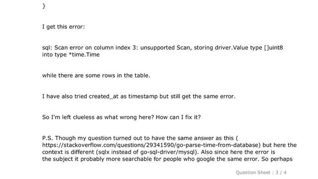 MySQL : unsupported Scan, storing driver.Value type []uint8 into type *time.Time смотреть онлайн