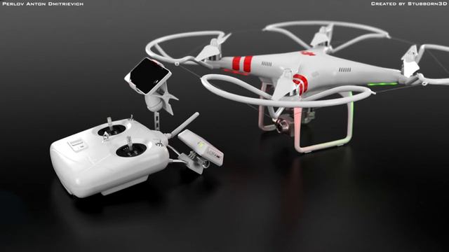 DJI Phantom 2 Quadrocopter 3D Model