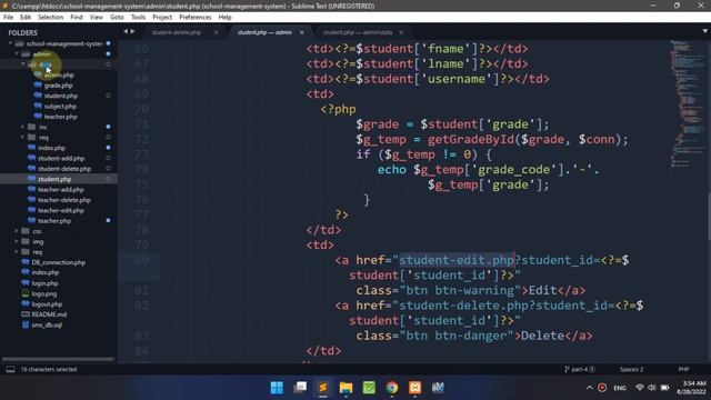How to Make School Management System Using PHP & MYSQL database Part 5 смотреть онлайн