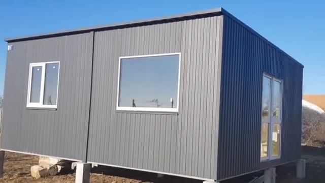 Дачная бытовка с отделкой (дачный дом) из двух блок-контейнеров от производителя Сервисстрой в СПб смотреть онлайн