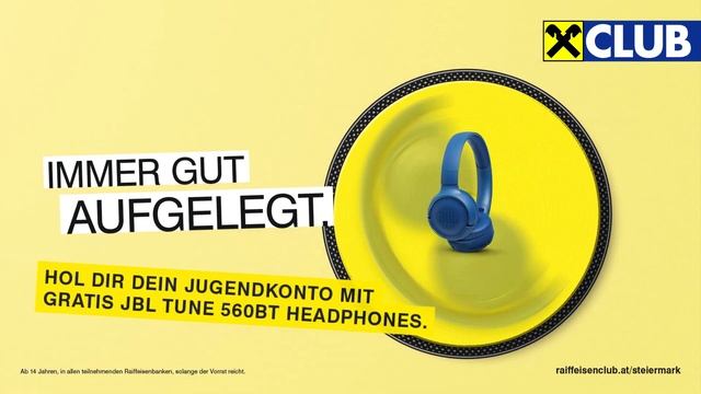 Raiffeisen Jugendkonto mit gratis JBL 560 BT HEADPHONES смотреть онлайн