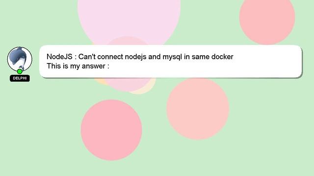 NodeJS : Can't connect nodejs and mysql in same docker смотреть онлайн