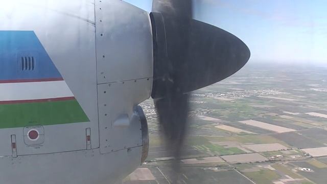IL-114-100 Uzbekistan Airways Landing Tashkent - Urgench
