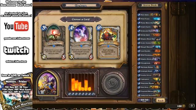 Priest Pick Your Own Arena - All Hail King Ooze! | #Hearthstone Half Hour #65 смотреть онлайн