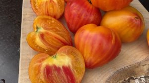 Томат сердце абрикосовой зебры.