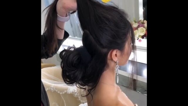 Низкий пучок с валиком | Свадебная прическа | Ольга Дипри смотреть онлайн