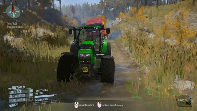 Spintires: MudRunner - DEUTZ FAHR AGROTRON 7250TTV Tractor Tows Scania Through Mud смотреть онлайн