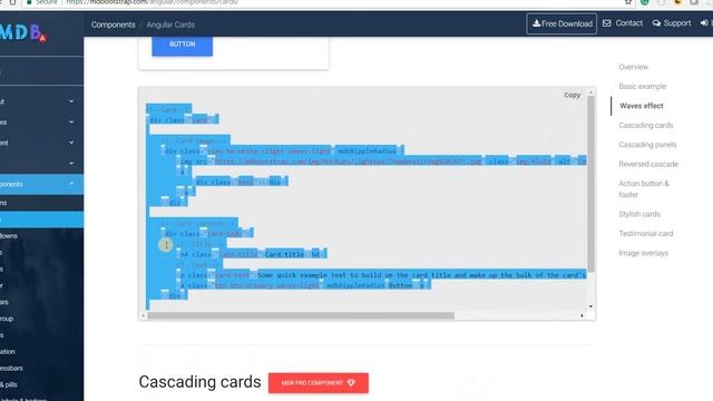 Angular Training Part 7 - Adding Cards from Material Design Bootstrap смотреть онлайн