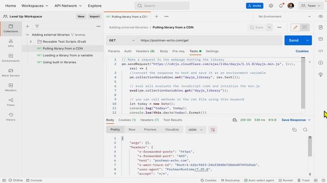 Use External Libraries | Postman Level Up смотреть онлайн