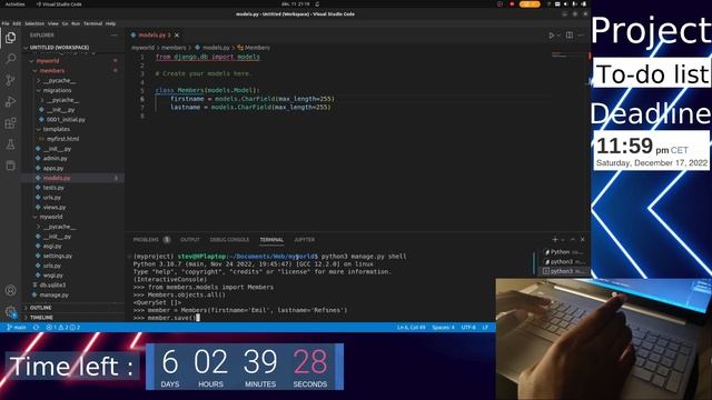 Project: To-do list with Python x Django Ep. 18 - No talking смотреть онлайн