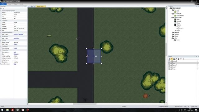 Construct 2 | Создание PUBG 2D, Урок 2 - Создание персонажа, управление персонажем.