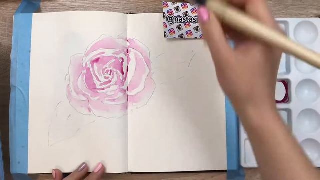 Рисунок розы акварелью смотреть онлайн