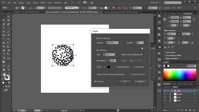 Как сделать текстуру из точек в Adobe Illustrator смотреть онлайн