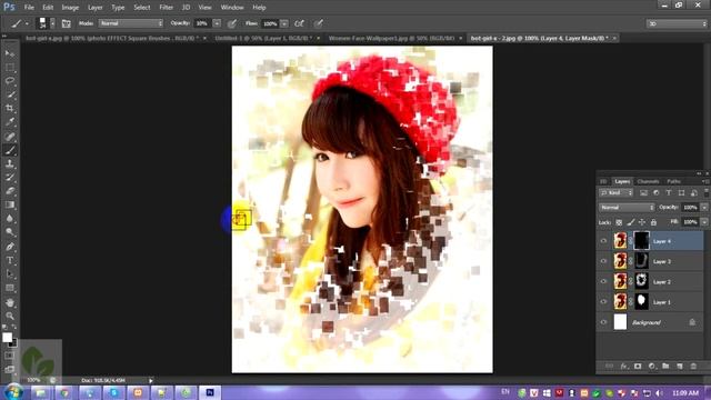 Hiệu ứng ảnh với Square Brush - Photoshop tutorial смотреть онлайн