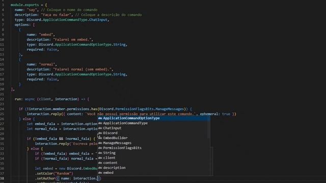 Comando de Say (Embed/Normal) em Slash Commands (/) | Discord.js V14 #7 смотреть онлайн