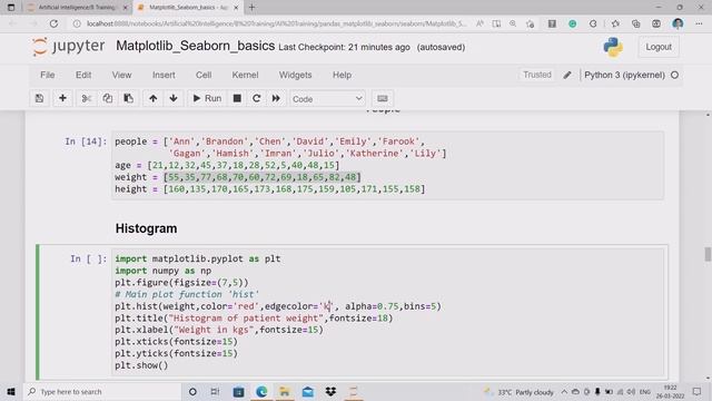 matplotlib |10| Histogram plot with data | Marathi | Python смотреть онлайн