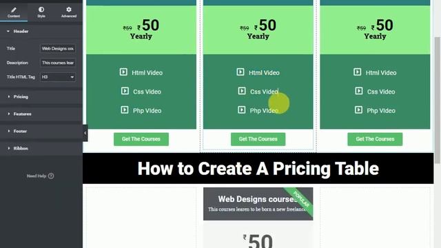 How to add pricing table to a WordPress in Elementor by freelancer sobuz islam смотреть онлайн
