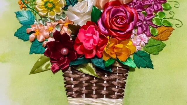 Flower Basket Embroidery By Bravo’s Ribbonry Designs