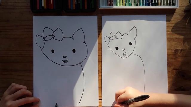 Как нарисовать котенка Хеллоу Китти смотреть онлайн