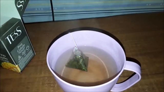 Чай Тесс (TESS) зелёный с ананасом и манго, в пирамидках. Распаковка, обзор, дегустация.