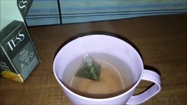 Чай Тесс (TESS) зелёный с ананасом и манго, в пирамидках. Распаковка, обзор, дегустация.