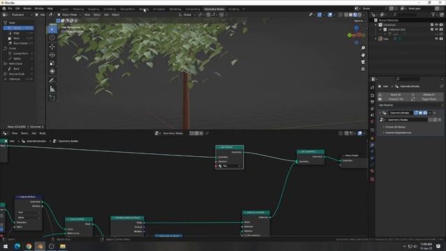 TREE in BLENDER / GEOMETRY NODES смотреть онлайн