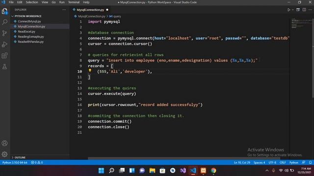 How to Insert Multiple records in Database Python | Insert Multiple Rows in MySQL Table Python смотреть онлайн