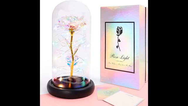 GUCED Forever Flower Galaxy Glass Rose, Romantic Valentine Gifts for Wife, Valentines Day Gifts смотреть онлайн