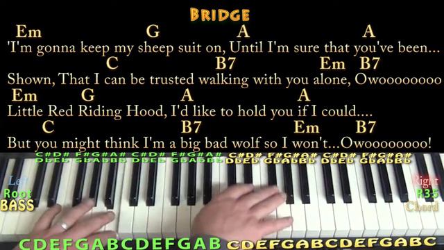 Li'l Red Riding Hood (Sam The Sham) Piano Jamtrack In Em With Chords/Lyrics