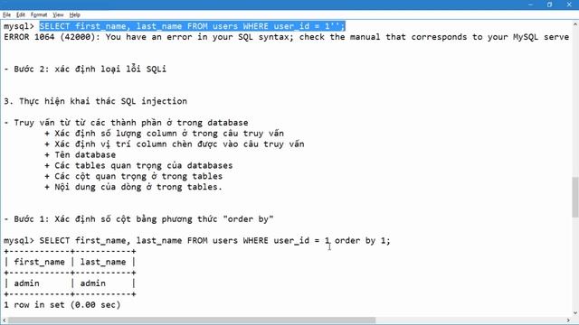 Bài số 61 Error Base SQL Injection Phần 2 смотреть онлайн