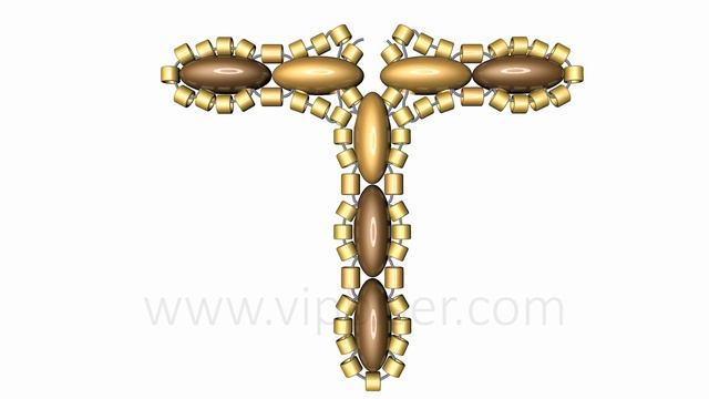 Beaded Pendant Cross with SuperDuo. 3D Beading Tutorial смотреть онлайн
