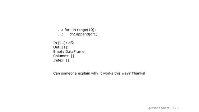 Pandas : Why can't I append pandas dataframe in a loop смотреть онлайн