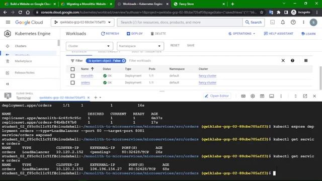 Migrating a Monolithic Website to Microservices on Google Kubernetes Engine GSP699 смотреть онлайн