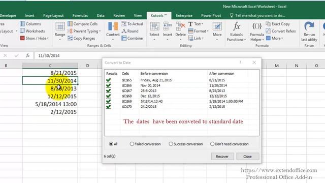 Quickly Identify And Convert Date Format In Excel смотреть онлайн