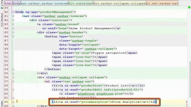 Defining the Menu Option AngularJS Vid-64 смотреть онлайн