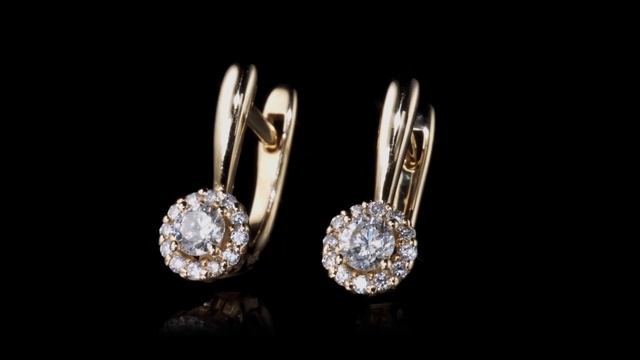 Серьги из желтого золота с бриллиантами от ЭПЛ Даймонд смотреть онлайн
