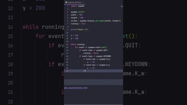 Movement in PYGAME | Python All Day #gamedesign #game #code #programming смотреть онлайн