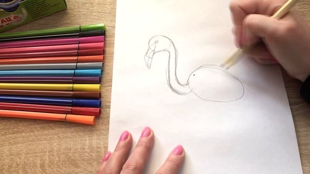 Как Нарисовать Фламинго / How to draw Flamingo смотреть онлайн