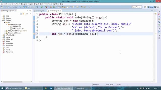 02 - Java executando SQL e busca no banco de dados PostgreSQL смотреть онлайн