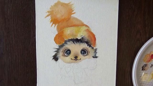 Painting step by step! Draw Сute hedgehog! Как нарисовать ёжика)Daily challenge #10 смотреть онлайн