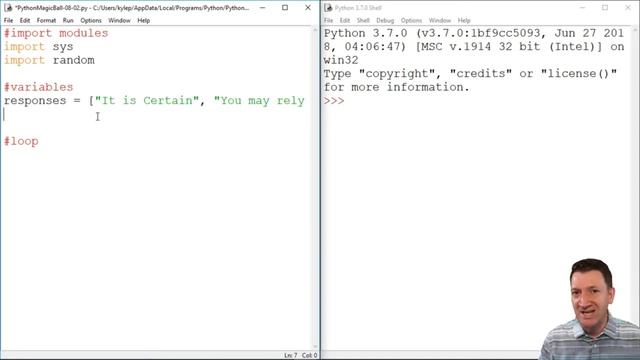 Solution step #1 setting up the magic 8 ball response in Python смотреть онлайн