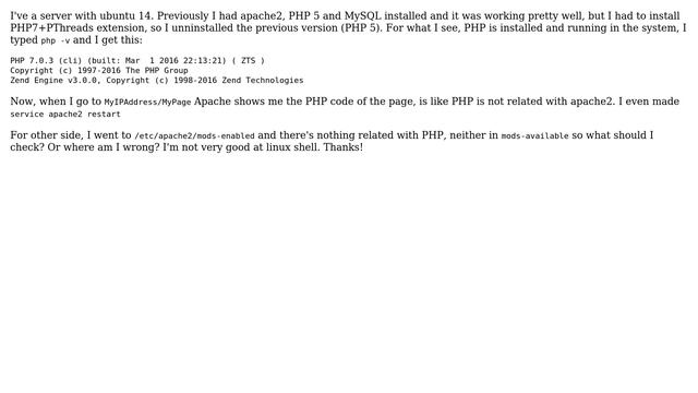 Ubuntu: php7 doesn't seems to be parsing files смотреть онлайн